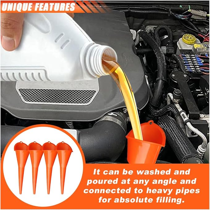 2PCS Long Neck Oil Funnels, Plastic Funnel - Image 4