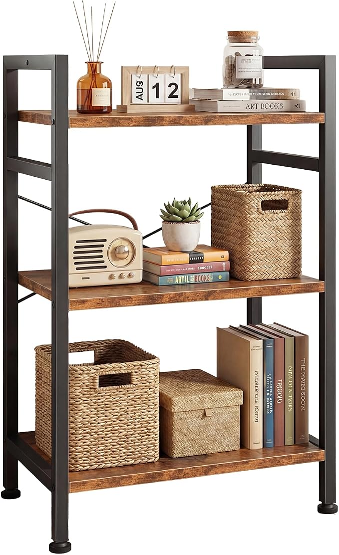 DUMOS 3 Tiers Bookshelf, Classical Book Shelf, Tall Display Shelves in Living by DumosLifestyle