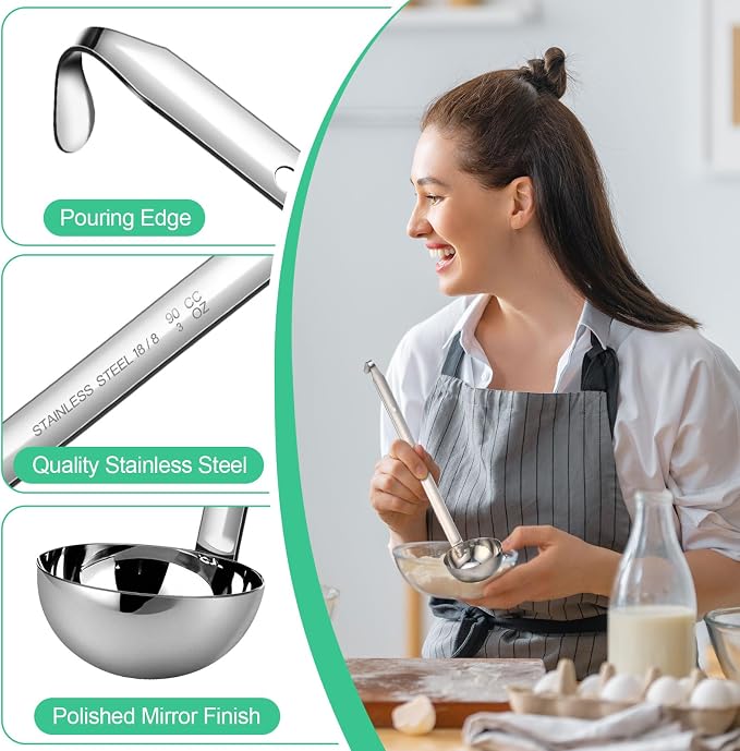 meekoo 1 Pieces Stainless Steel Ladle Soup Handle Ladle - Image 4