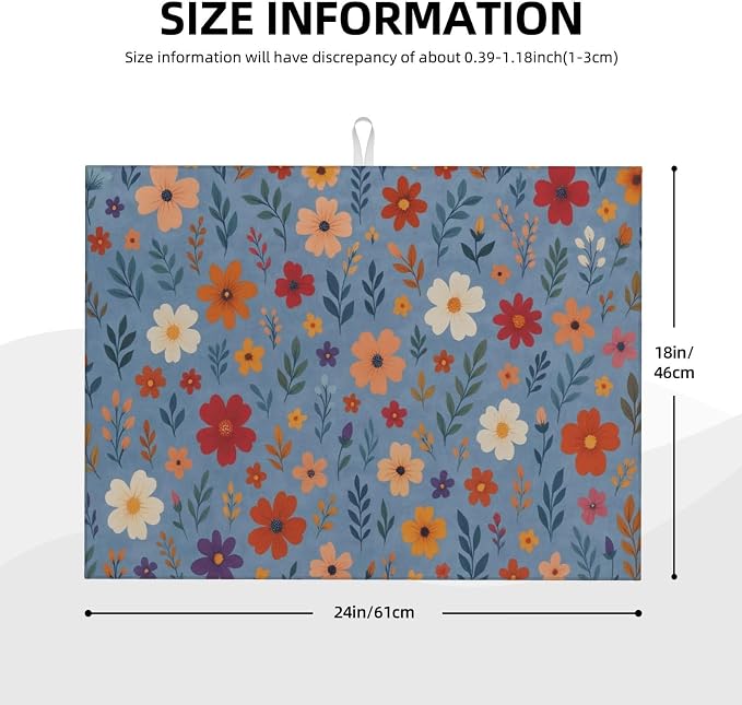 Blue Wildflowers Dish Drying Mats - Image 3
