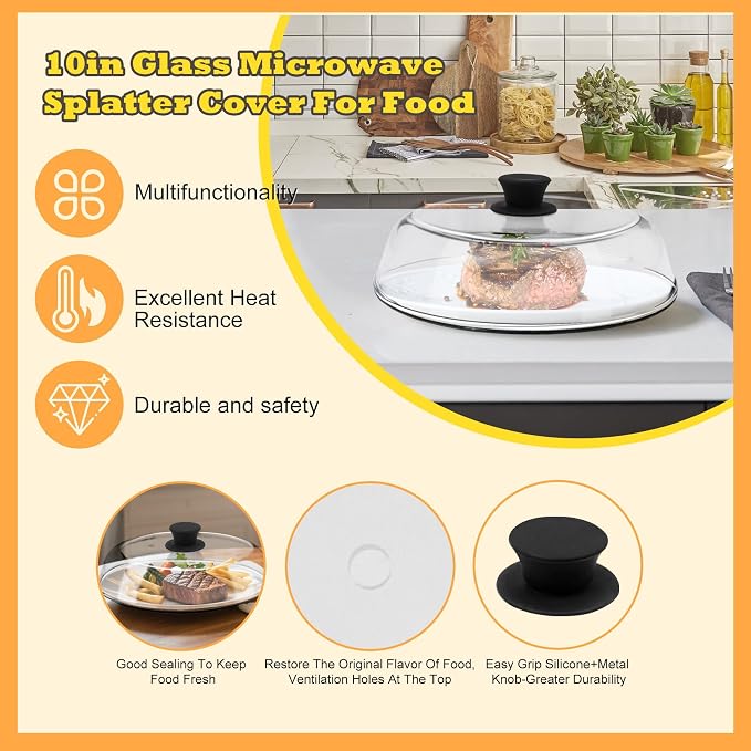 10in Glass Microwave Splatter Cover - Image 5