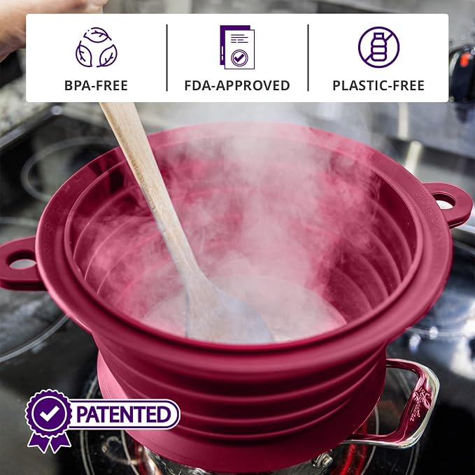 L.I.Q Silicone Splatter Guard – Fits 10 and 12 Inch Pots – Microwave Safe and - Image 7