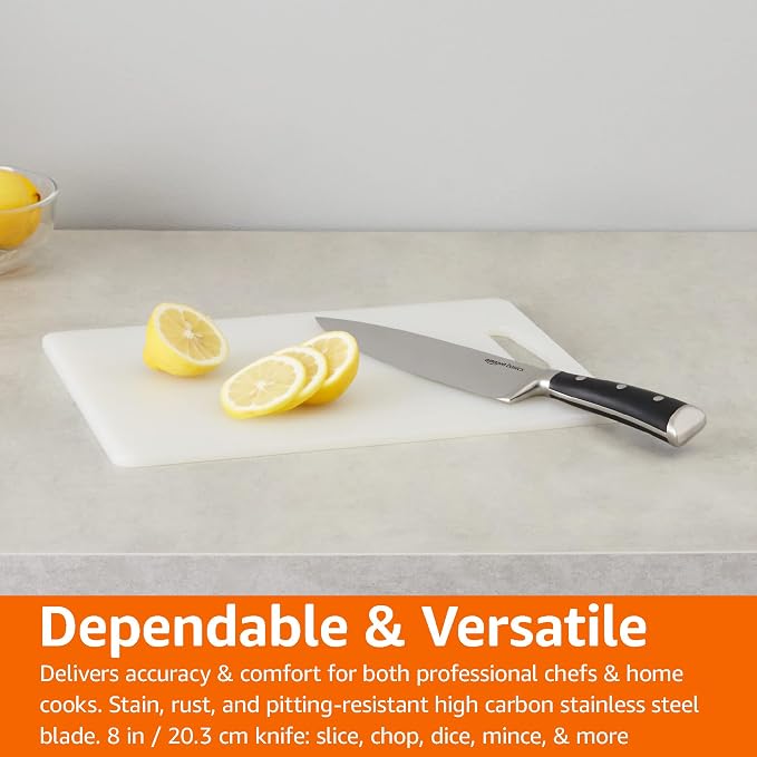Amazon Basics Classic 8-inch Full Tang High Carbon Stainless Steel Chef's Knife - Image 6