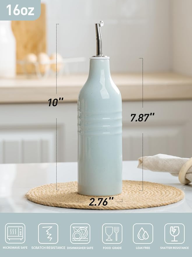 famiware Jupiter 16oz Ceramic Olive Oil Dispenser Bottle, 1 Piece Oil Dispenser - Image 4