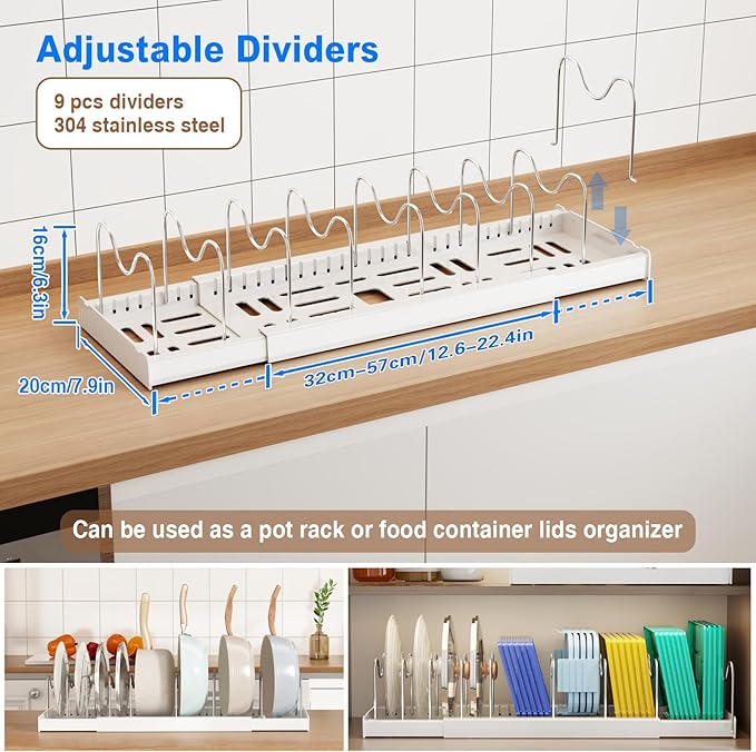 Mustorn Pots and Pans Organizer Under Cabinet - Image 2