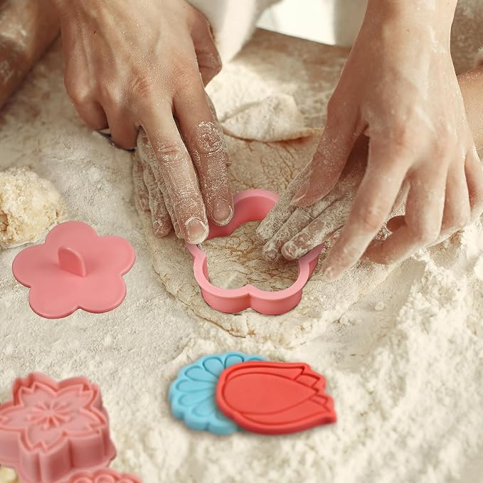 8 Pack Flower Cookie Cutters, 3D Cookie Cutter - Image 6