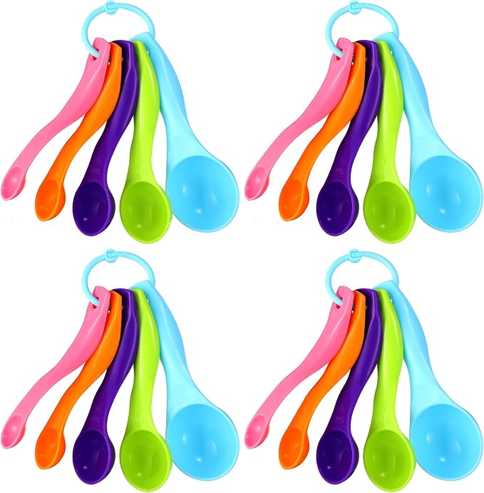 Frienda 20 Pieces Colorful Plastic Measuring Cup Spoons by Frienda