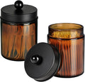 Amolliar Amber Glass Qtip Holder, Apothecary Jars by Amolliar