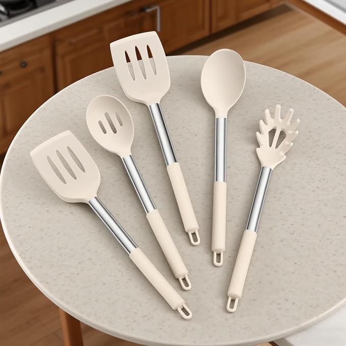 Silicone Cooking Utensils Set Utensil: 40 Pcs Black Stainless Steel Cookware Set - Image 6