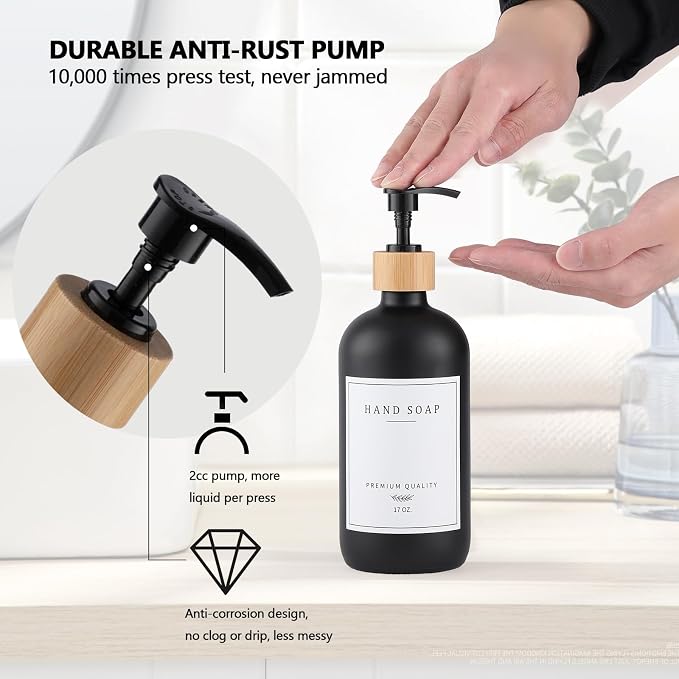 Black Glass Soap Dispenser - Image 5