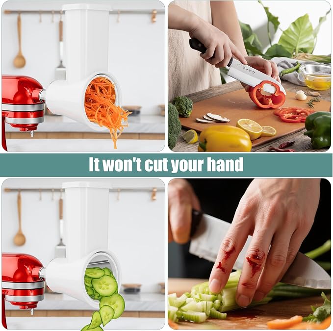 Slicer Shredder Attachment for KitchenAid Stand Mixer, Cheese Grater Attachment - Image 7