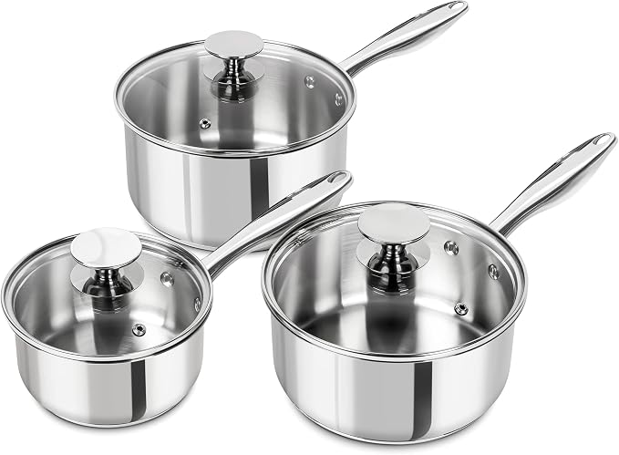 MICHELANGELO Stainless Steel Saucepan Set by Michelangelo