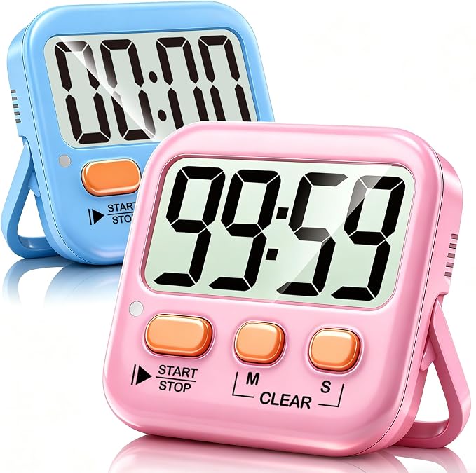 Antonki 2 Pack Digital Timer for Kids, Magnetic Countdown Kitchen Timers for by Antonki