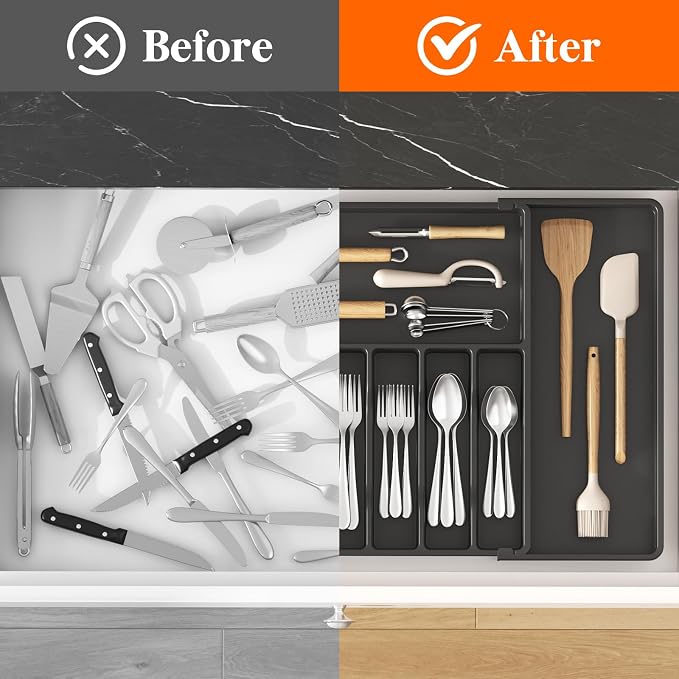 Lifewit Silverware Drawer Organizer, Expandable Utensil Tray - Image 6