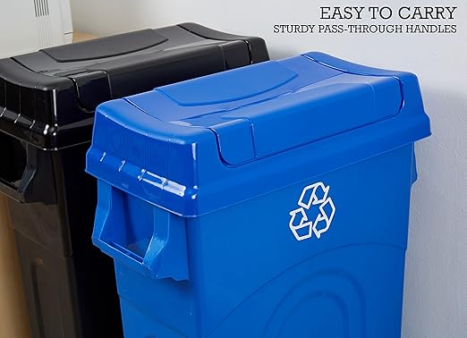United Solutions 23 Gallon Highboy Plastic Recycling Bin Kitchen Trash Can - Image 6