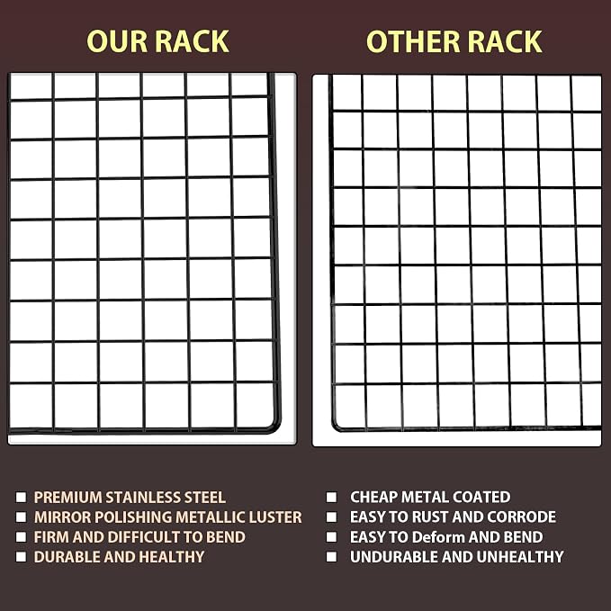 Briout Cooling Rack for Baking, Thick Wire Cookie Rack for Cooking, Oven Safe - Image 4