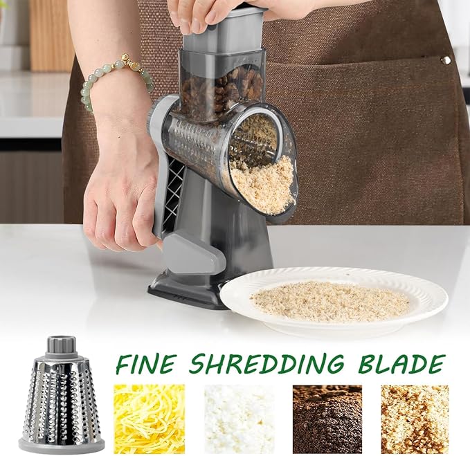 Dachenus Cheese Grater Rotary Cheese Grater, Versatile Cheese Shredder - Image 4