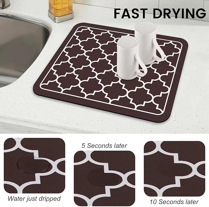 WISELIFE Dish Drying Mat Super Absorbent Drying Mat Large Dish Drying Mats - Image 4