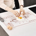 Silicone Baking Mat 20"L x 28"W, Extra Thick Dough Rolling Pad by KitchenRaku