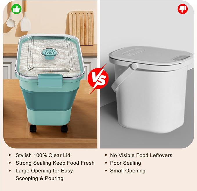 Rice Storage Container, Collapsible Airtight Food Storage Containers 20-30lbs - Image 5