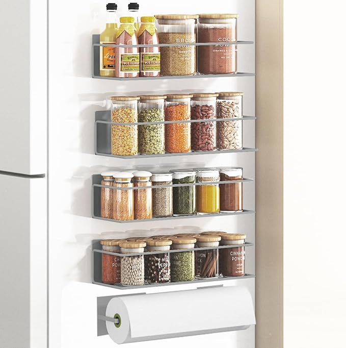 Magnetic Spice Rack For Refrigerator, Space Saving Magnetic Shelf For Fridge by Roysili