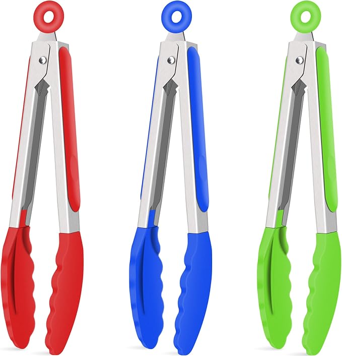 Hotec Silicone Kitchen Tongs for Cooking 9-Inch Serving Tongs by Hotec