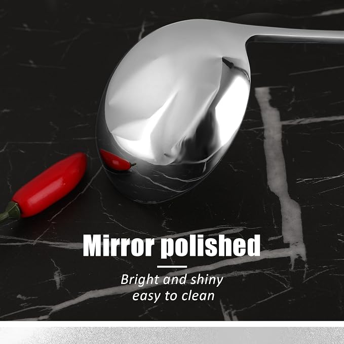 7.9'' Gravy Ladle Stainless Steel Silver Small Ladle Sauce Soup Ladles Mirror - Image 5
