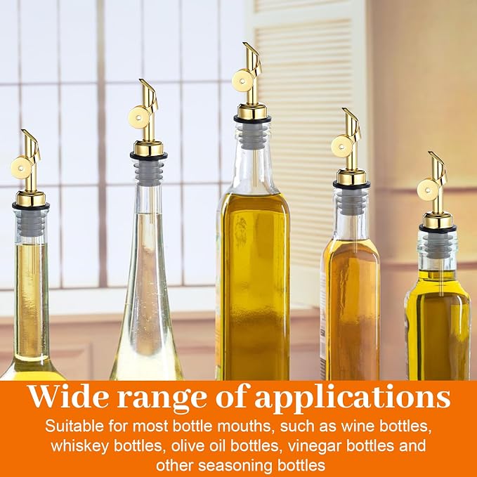 12 Pcs Weighted Stainless Steel Liquor Bottle Pourers Auto Flip Olive Oil - Image 4