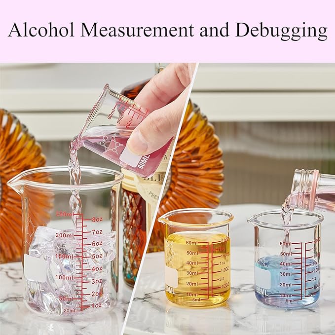 High Borosilicate Glass Measuring Cup-V-Shaped Spout，Glass Measuring Beaker - Image 4