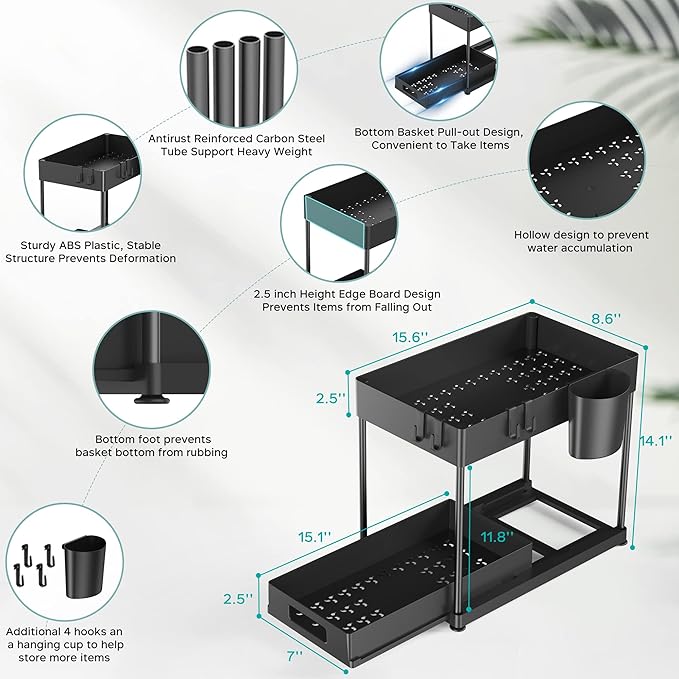 2 Pack Under Sink Organizer - Image 3