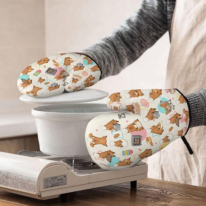 Capybara Gifts for Women, Funny Capybara Oven Mitt & Pot Holder Set, Heat - Image 7