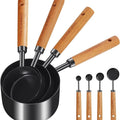 8-Piece Food-Grade Measuring Cups and Spoons Set, Nonstick Black Kitchen by Unknown