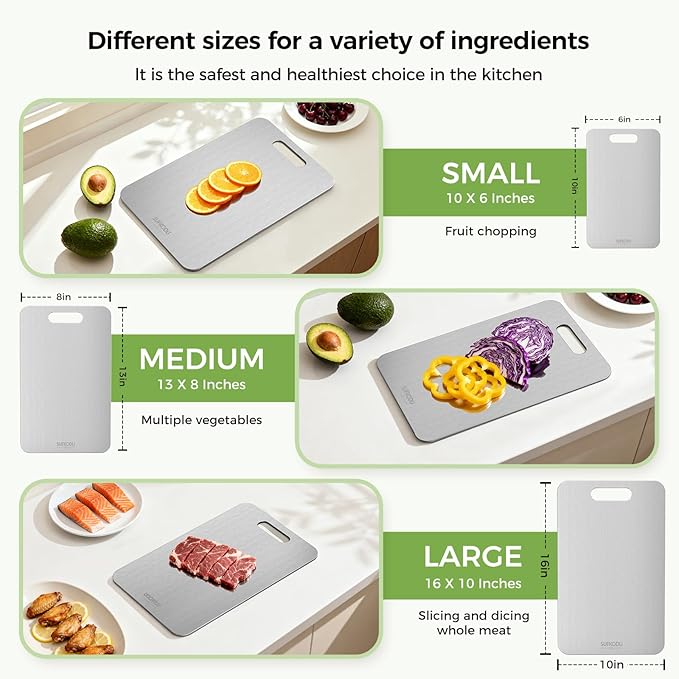 Titanium Cutting Board Set of 3, Titanium Cutting Boards - Image 3