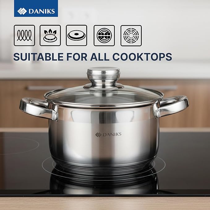 Daniks Standard 3 Quart Stainless Steel Stock Pot - Image 6