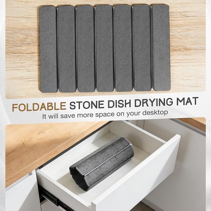 Stone Drying Mat, HQAUT Quick Dry Dish Drying Mat - Image 5