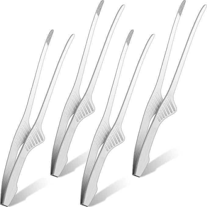 Patelai 4 Pieces Korean and Japanese BBQ Tongs Non Slip Cooking Utensils by Patelai