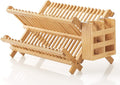 HBlife Dish Rack, Bamboo Folding 2-Tier Collapsible Drainer Dish Drying Rack by HBlife