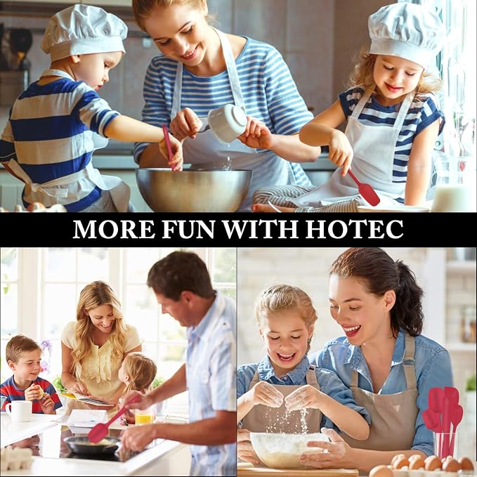 HOTEC Heat Resistant 600℉ BPA-Free Silicone Rubber Spatula Set, Kithchen - Image 7