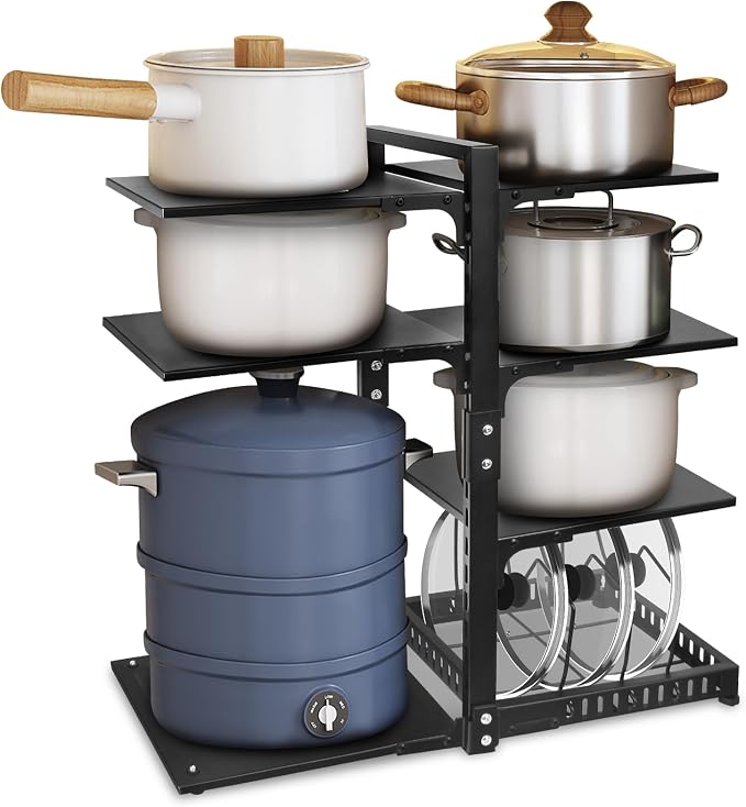 Pot Rack Organizers：CASONNIK 6+1-Tier Adjustable Heavy Duty Pan Organizer by CASONNIK