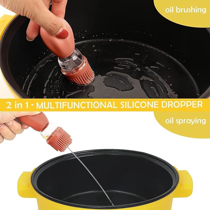 Oil Dispenser Bottle with Silicone Brush, 200ML 2 in 1 Silicone Dropper - Image 4