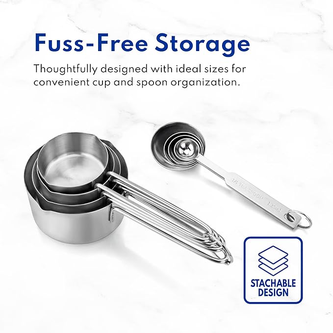 New Star Foodservice 42917 Stainless Steel 8-Piece Measuring Cups and Spoons - Image 6