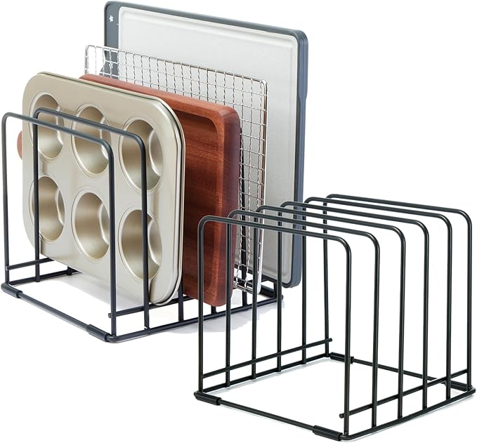 2-Pack 5-Tier Cutting Board Holder, Kitchen Cabinet Organizer Holder, by Unknown