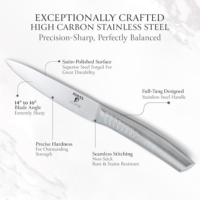 Moss & Stone Professional Kitchen Knife Chef Set, Premium Kitchen Knife Set - Image 5