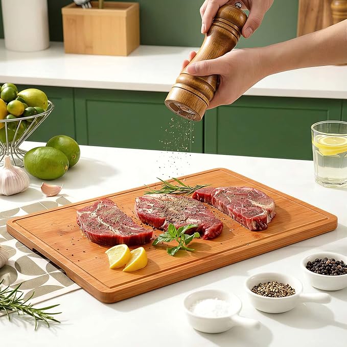 Zarler Bamboo Cutting Boards for Kitchen, 3 Piece Durable Wood Cutting Board - Image 8