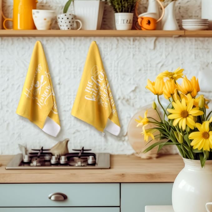 Sratte 6 Pcs Kitchen Decor Accessories Set Farmhouse Towels Pot Holders Oven - Image 2