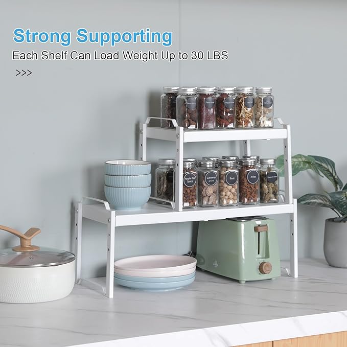 4 Pack Kitchen Cabinet Shelves Organizers, Kitchen Counter Storage Shelf Spice - Image 6
