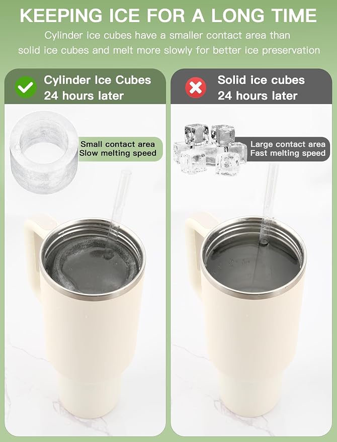 Ice Cube Tray for Tumbler Cup 30Oz-40Oz, Easy Fill and Release Ice Maker for - Image 8