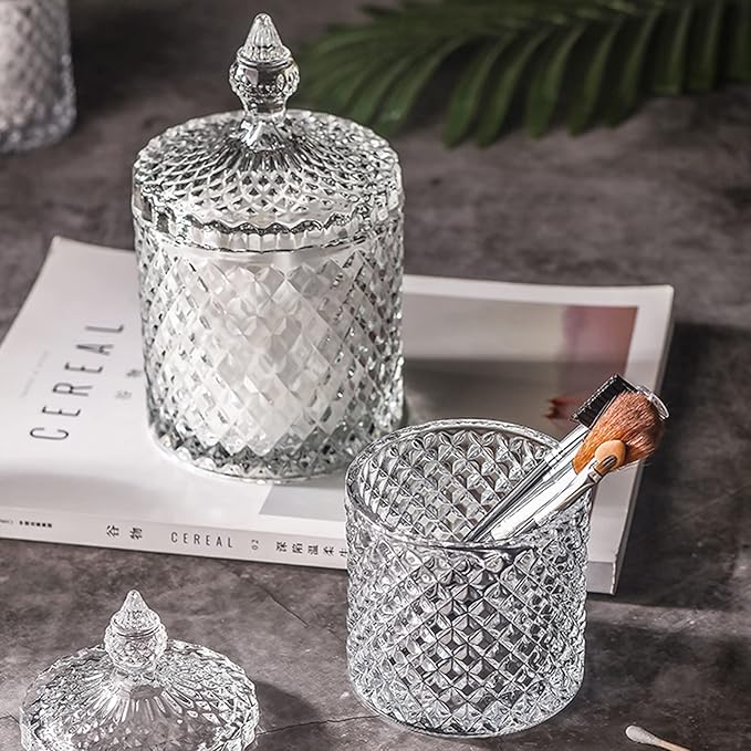 rejomiik Qtip Holder Glass Apothecary Jars - Image 4