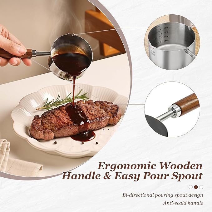 Butter Warmer Pot, 250ml Stainless Steel Mini Saucepan - Image 4