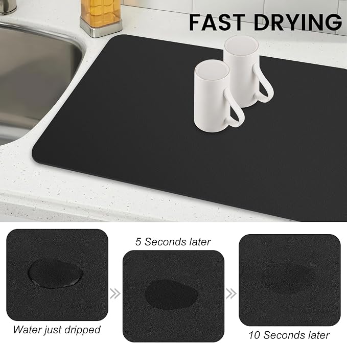 WISELIFE Dish Drying Mat Super Absorbent Drying Mat Large Dish Drying Mats - Image 4